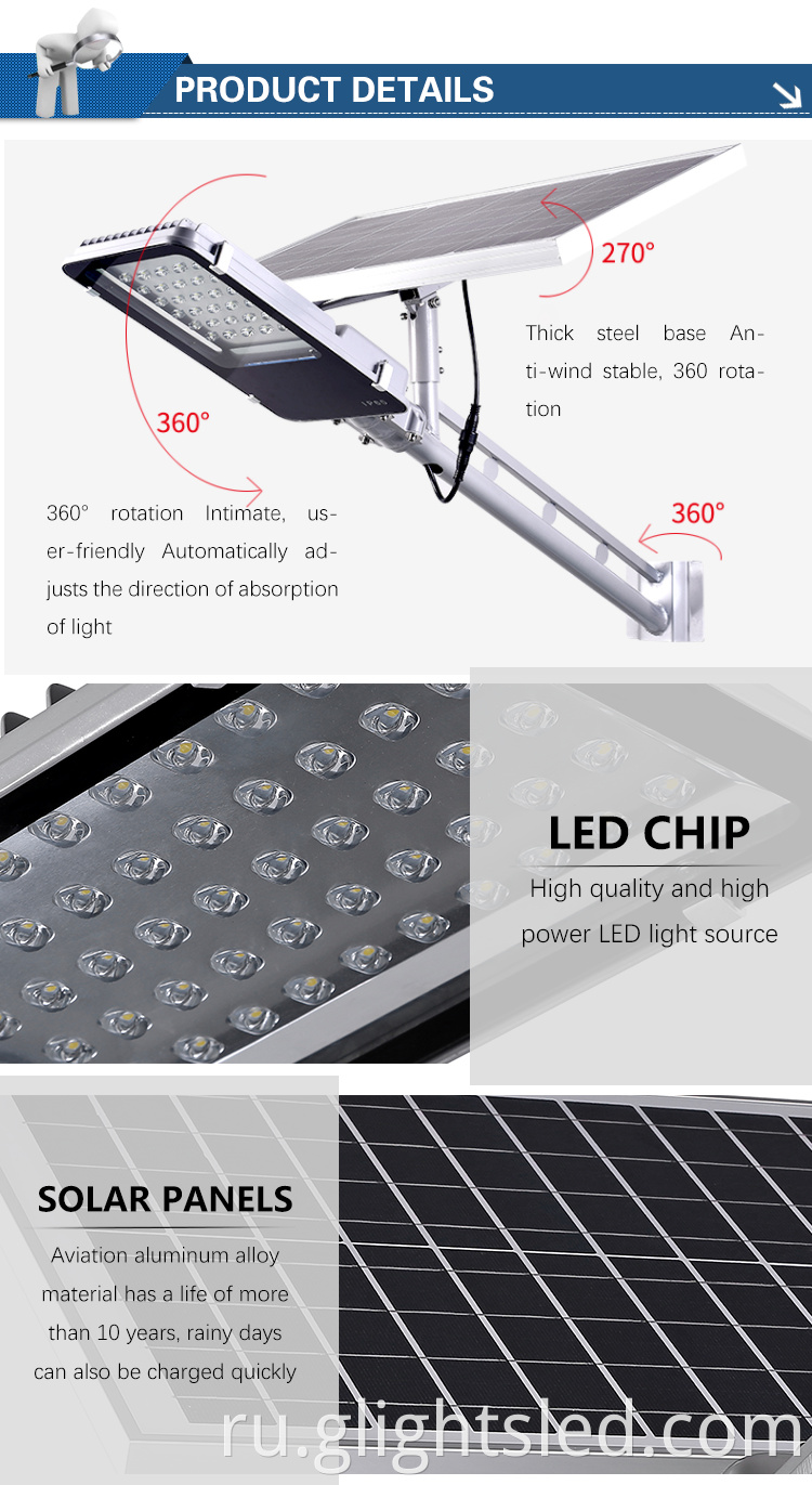 IP66 Водонепроницаемый на открытом воздухе алюминий 60 100 Вт SMD солнечный светодиодный светодиод